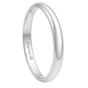 Argolla matrimonial lisa media caña 3mm plata