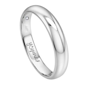 Argolla matrimonial lisa media caña 4mm plata