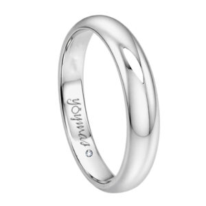 Argolla matrimonial lisa media caña 4mm plata