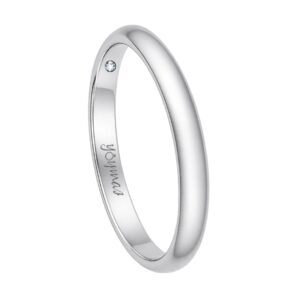 Argolla matrimonial lisa media caña 2mm plata