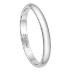 Argolla matrimonial lisa media caña 2mm plata
