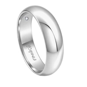 Argolla matrimonial lisa media caña 6mm plata