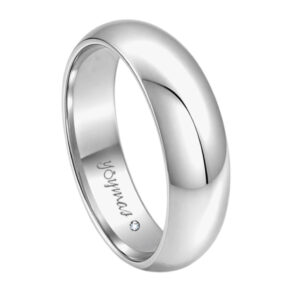 Argolla matrimonial lisa media caña 6mm plata