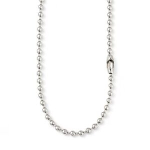 Cadena tejido bolitas plateada en acero