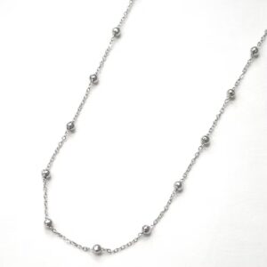 Cadena eslabonada con bolitas plateada en acero