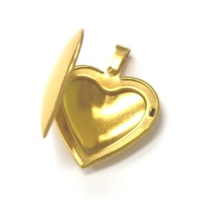 Dije de guarda pelos en forma de corazón dorado en acero