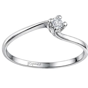 Anillo de compromiso con diamante plata