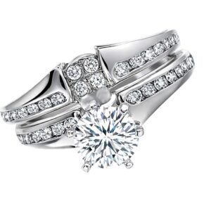 Anillo Jacket de compromiso con circonias plata