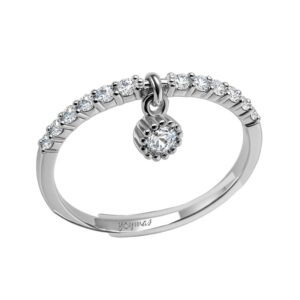 Anillo media churumbela com circonia colgante plata