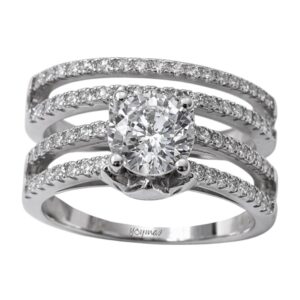 Anillo jacket cuerpo calado con circonias plata