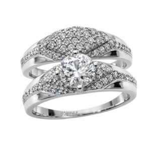 Anillo jacket con circonias pave al frente plata