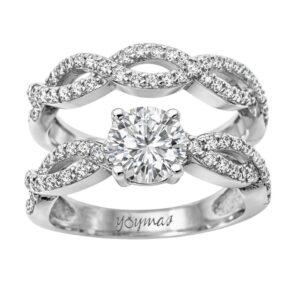 Anillo jacket diseño de infinito con circonias plata