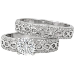 Anillo jacket calado con formas de infinito con circonias plata