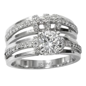 Anillo jacket calado con circonias plata