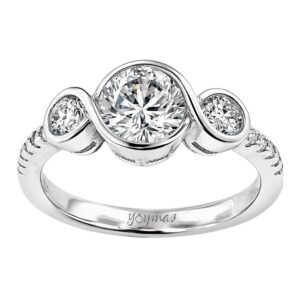 Anillo con circonias en bisel plata