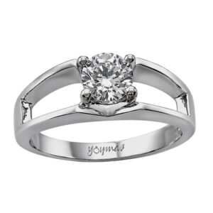 Anillo partido con circonia de 5mm plata
