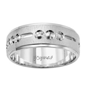 Argolla diamantada diseño con cadena  y palo largo plata