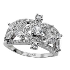 Anillo casual con varias formas de circonias plata