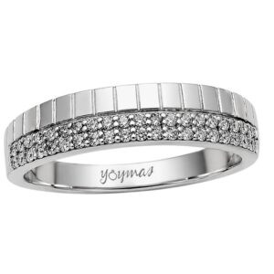 Argolla corte transversal con circonias plata