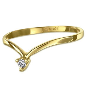 Anillo estilo en V con Diamante de 2mm 10K