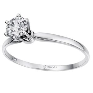 Anillo de compromiso con circonia central de 4.5mm plata