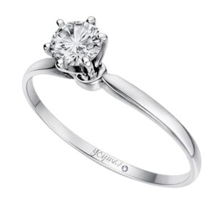 Anillo de compromiso con circonia central de 4.5mm plata