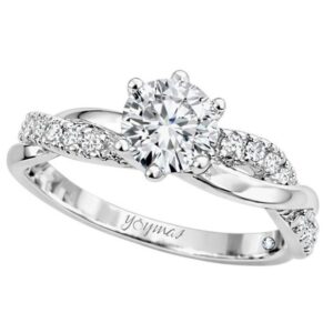 Anillo de compromiso cuerpo entorchado con circonias plata