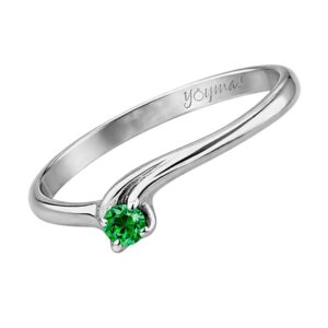 Anillo con Esmeralda de 2mm plata