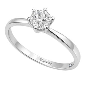 Anillo de compromiso con circonia central plata