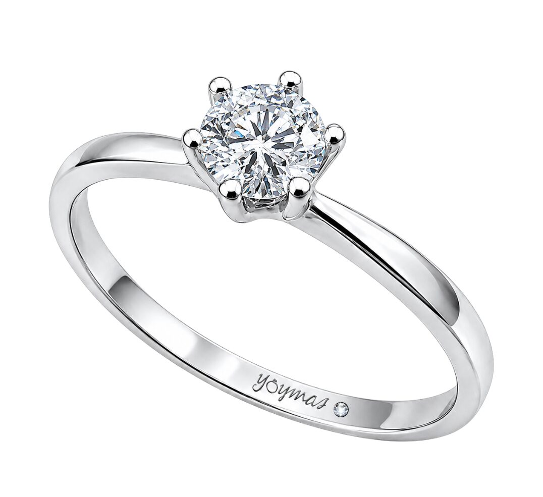Anillo de compromiso con circonia central plata