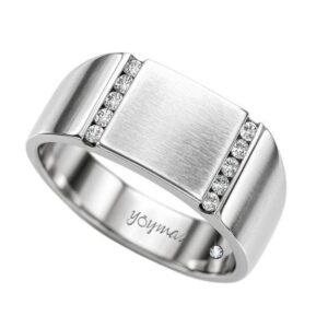 Anillo casual de plancha con circonias a los costados  plata