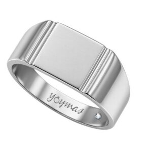 Anillo casual de plancha lisa a los costados plata