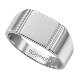 Anillo casual de plancha lisa a los costados plata