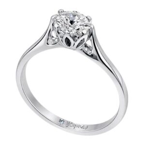 Anillo de compromiso montura de flor calada con circonia plata