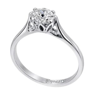 Anillo de compromiso montura de flor calada con circonia plata