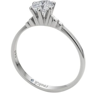 Anillo de compromiso con circonia cetral y listones a cada lateral plata