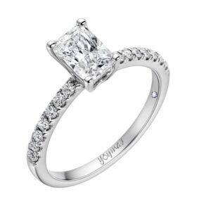 Anillo de compromiso con circonia Baguette y circonias a los laterales plata