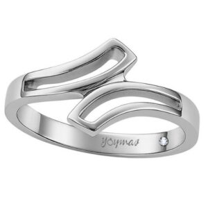 Argolla casual con puntas encontradas caladas plata