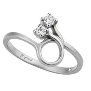 Anillo casual montura de liston con 2 Diamante plata