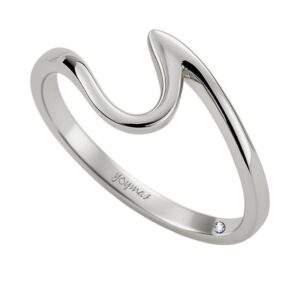 Argolla casual estilo en onda lisa plata