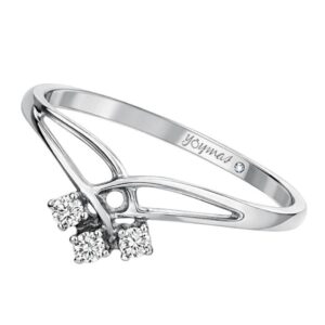 Anillo casual montura entrelazada con circonias plata