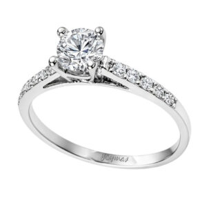 Anillo de compromiso montura de puente con circonias plata