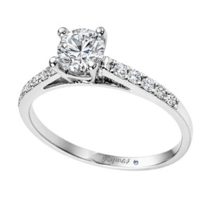 Anillo de compromiso montura de puente con circonias plata