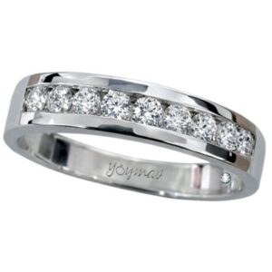 Argolla matrimonial con circonias en canal plata