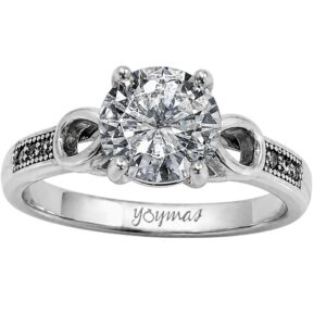 Anillo diseño de gota a cada lateral con circonias plata