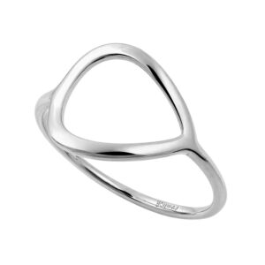 Anillo montura de gota acostada calada plata