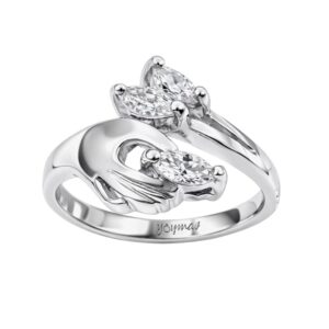 Anillo encontrado con mano y circonias marquesas plata