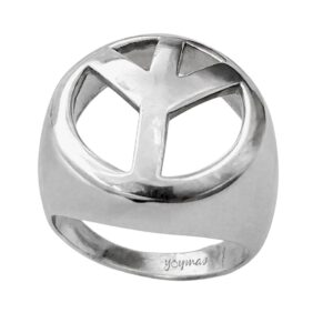 Anillo calado de peace and love plata
