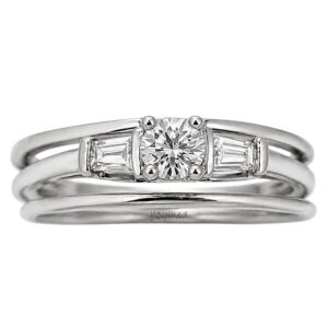 Anillo triple con circonias plata