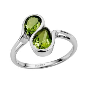 Anillo con circonias en forma de gota plata